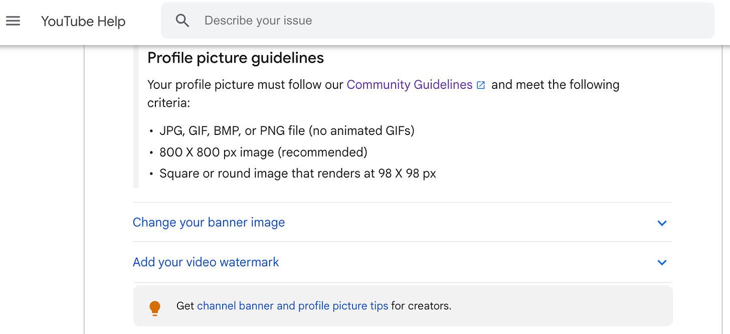 YouTube Channel Profile Picture Guidelines