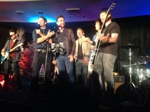 Singing with the band