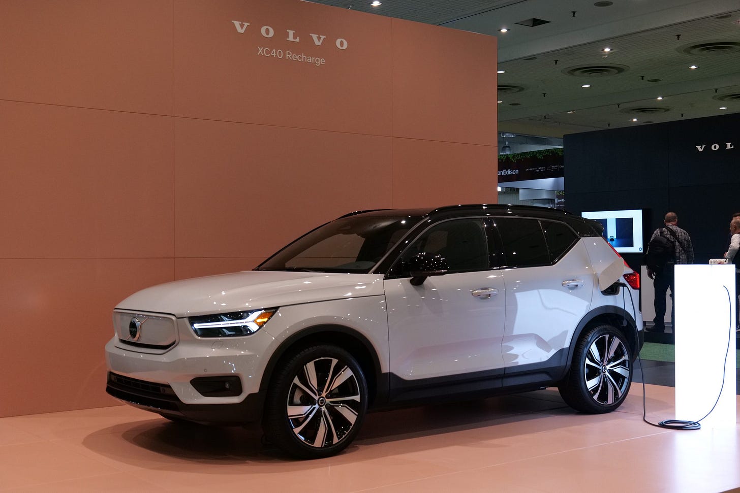 Volvo's XC40 Recharge was charging in full view.