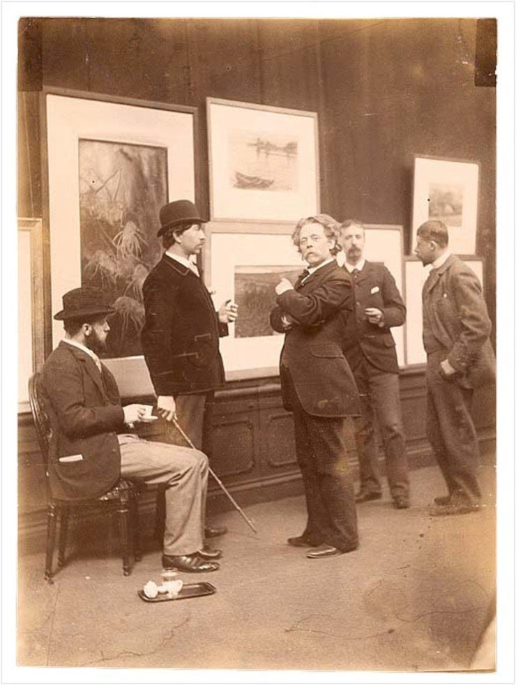 Commissie van Beheer over de Kunstzalen van Arti et Amicitiae in 1893 - met vlnr. G. Poggenbeek, N. Bastert, M. Heyl, J.S.H. Kever en G.H. Breitner Commissie van Beheer over de Kunstzalen van Arti et Amicitiae in 1893 - met vlnr. G. Poggenbeek, N. Bastert, M. Heyl, J.S.H. Kever en G.H. Breitner