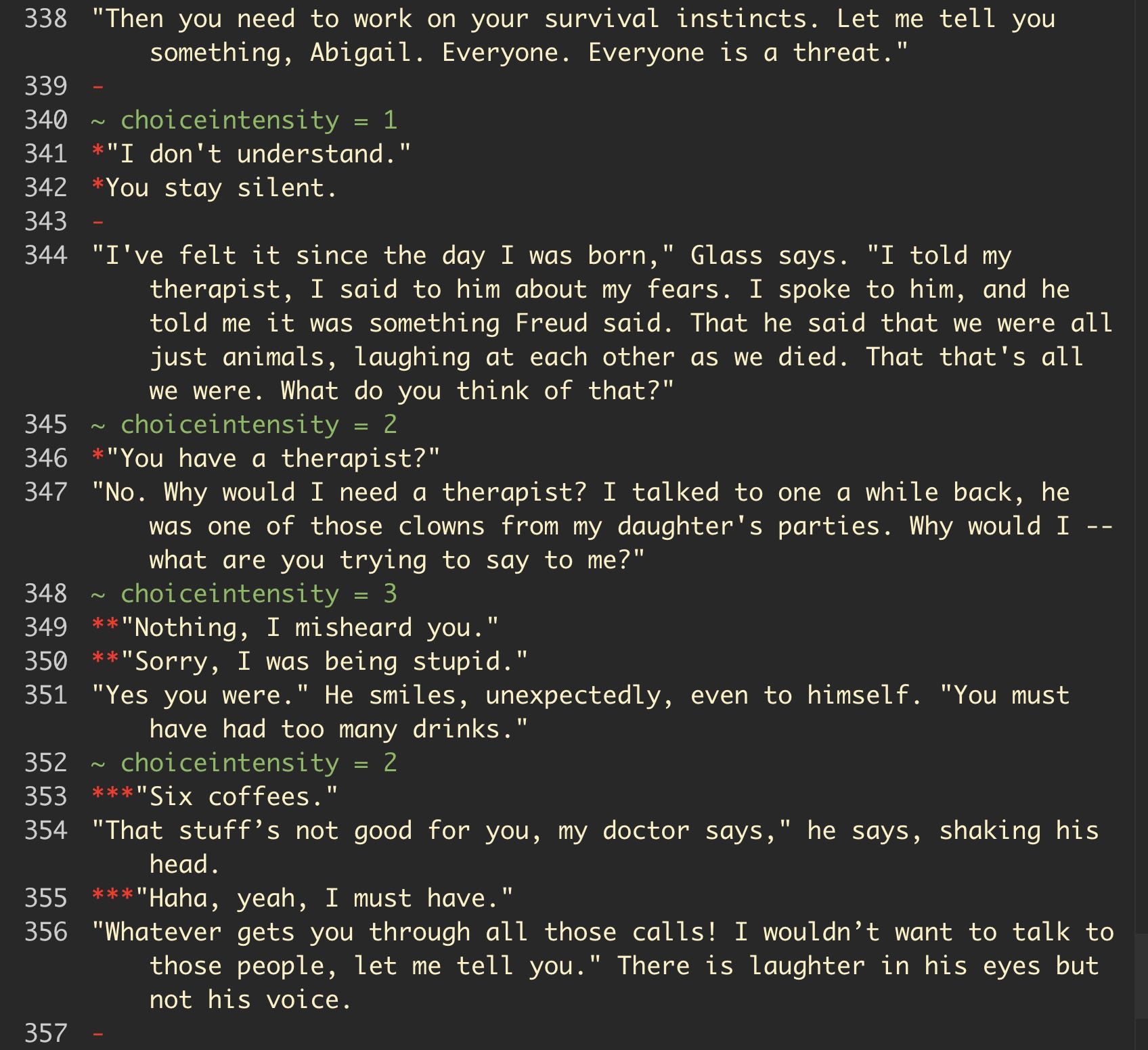 How to write in video game script format