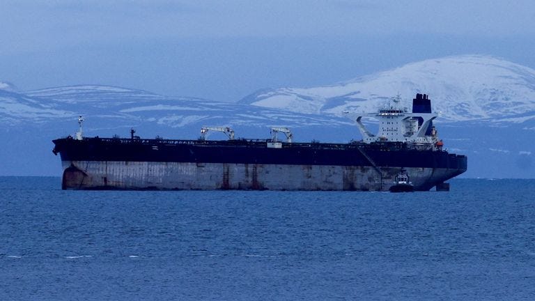 Oil tanker Marinera. Pic: Reuters