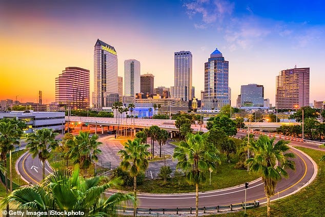 Tampa (pictured) posted the highest foreclosure rate in October 2025 of all major metro areas in the United States