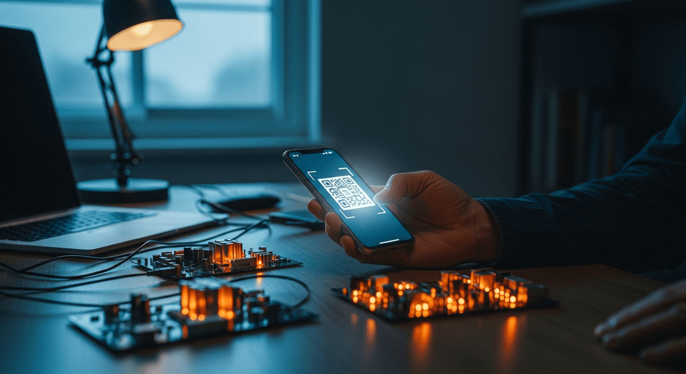 Close-up of a smartphone screen displaying a financial transaction confirmation over a dark background with abstract circuit patterns, no text or logos visible Close-up of a smartphone screen displaying a financial transaction confirmation over a dark background with abstract circuit patterns, no text or logos visible