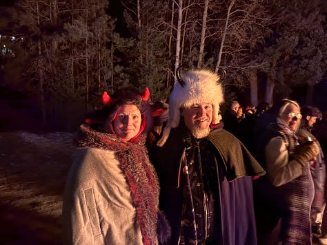 bonfire at the park in the snow