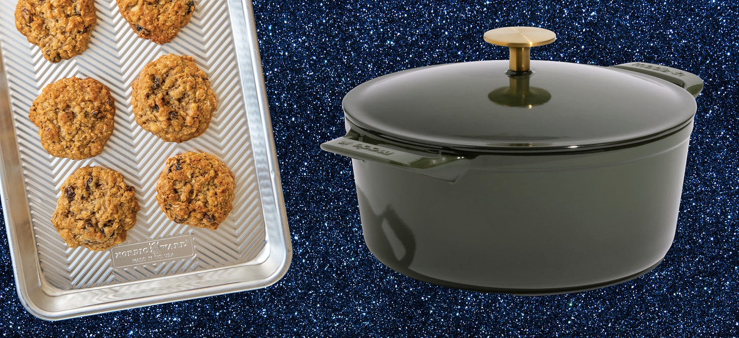 sheet pans and dutch oven.