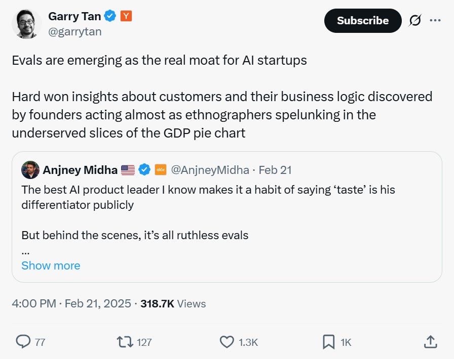 Evals are emerging as the real moat for AI startups