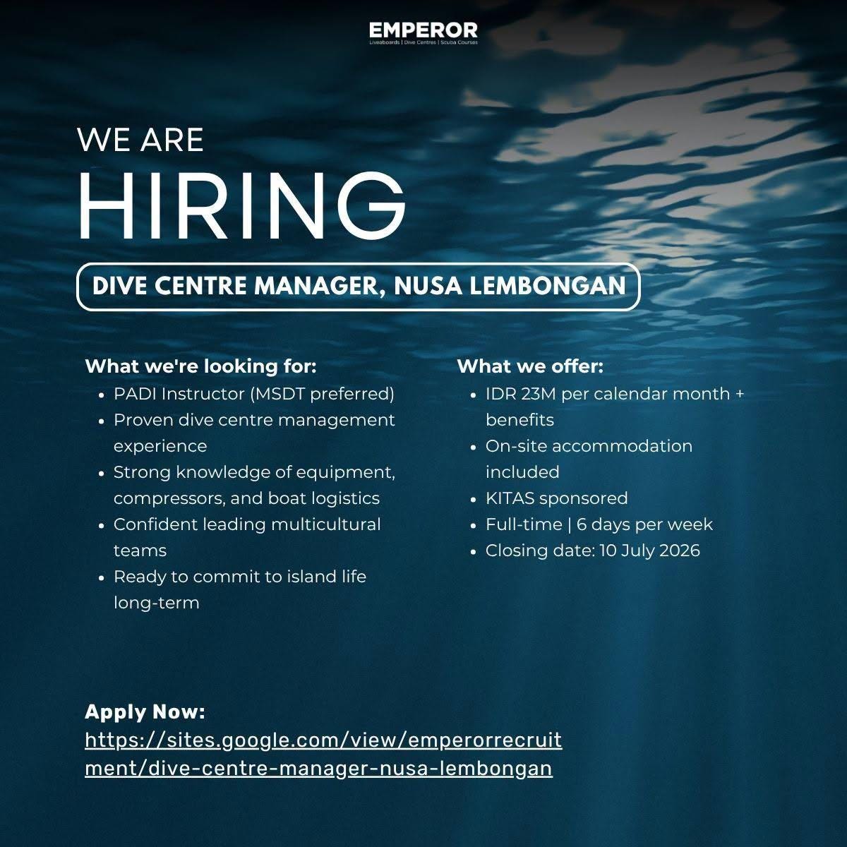 Dive Centre Manager Dive Centre Manager