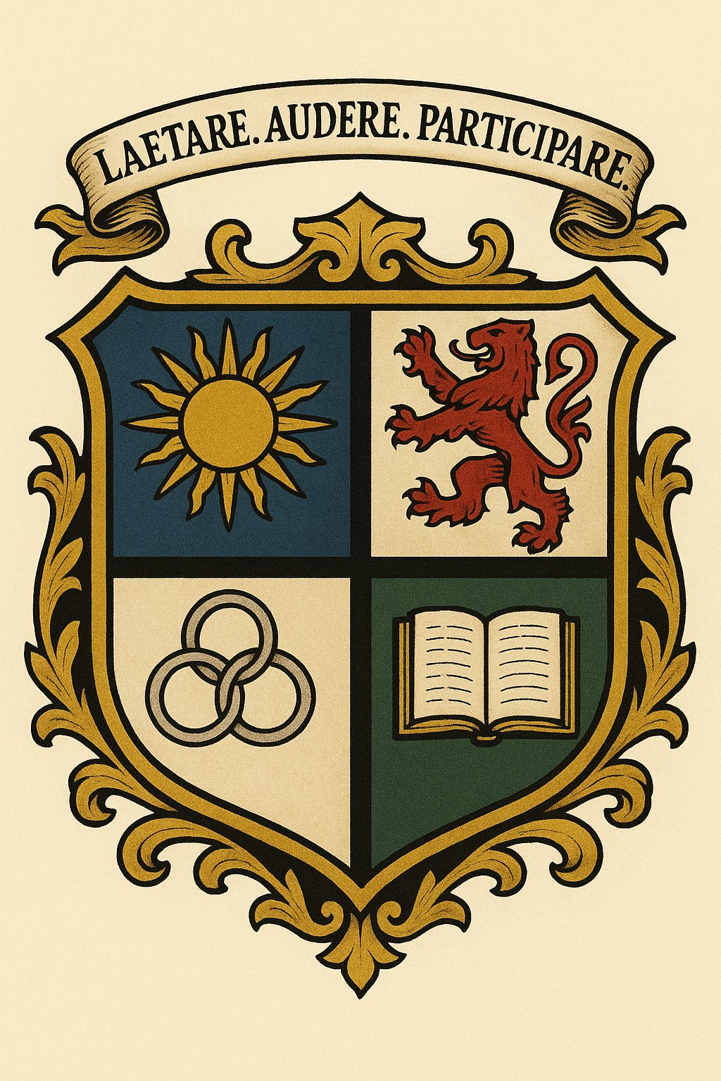 Heraldic crest with motto Heraldic crest with motto