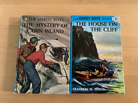 Hardy Boys, stack of books, bookstore display
