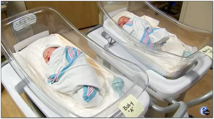 twin babies born on different days and different years