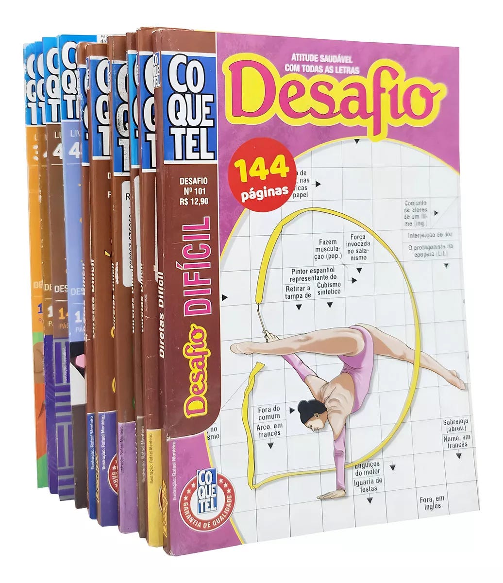 Coquetel Topázio Desafio Palavras Cruzadas Nível Difícil Expert, De Equipe Editorial. Passatempos Coquetel, Acompanha 10 Volumes Encadernados. Editorial Coquetel, Capa Mole Em Português, 2019