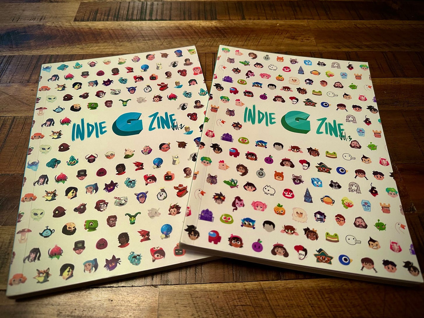 The covers of Vol. 2 and Vol. 3 of Indie G Zine