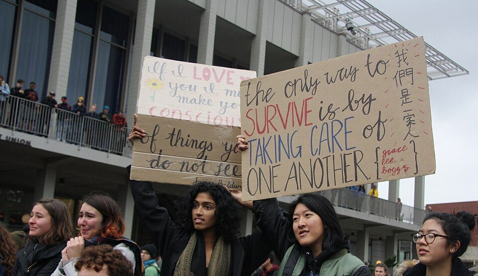 File:UC Berkeley student walkout during Trump inauguration.jpg
