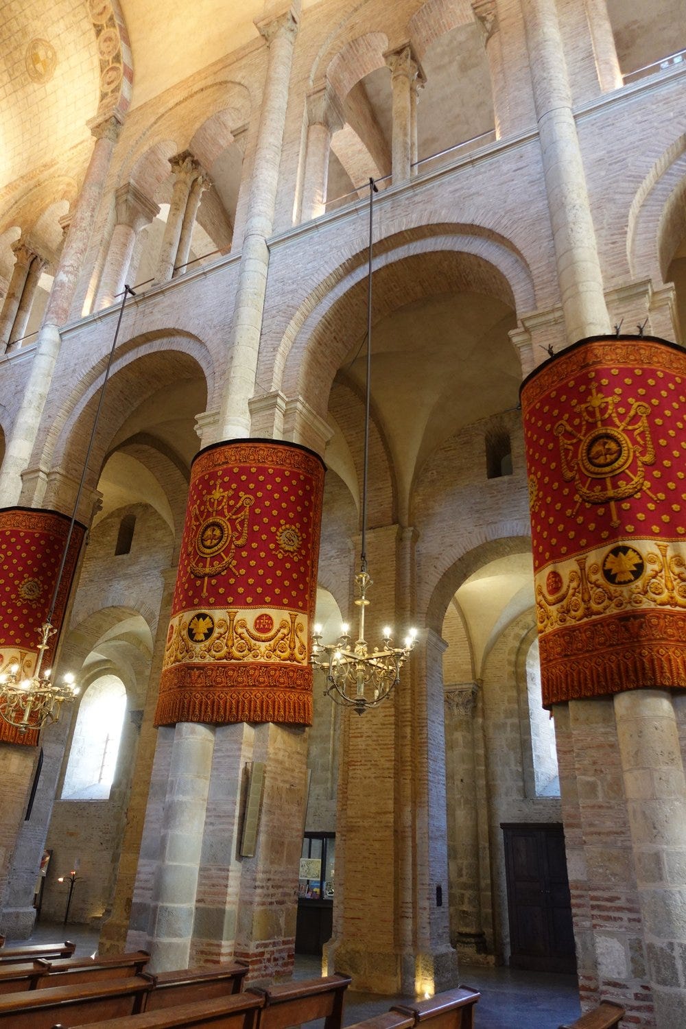 Stone Arches and Pillars, Basilica de Saint Sernin, Toulouse, France Stone Arches and Pillars, Basilica de Saint Sernin, Toulouse, France