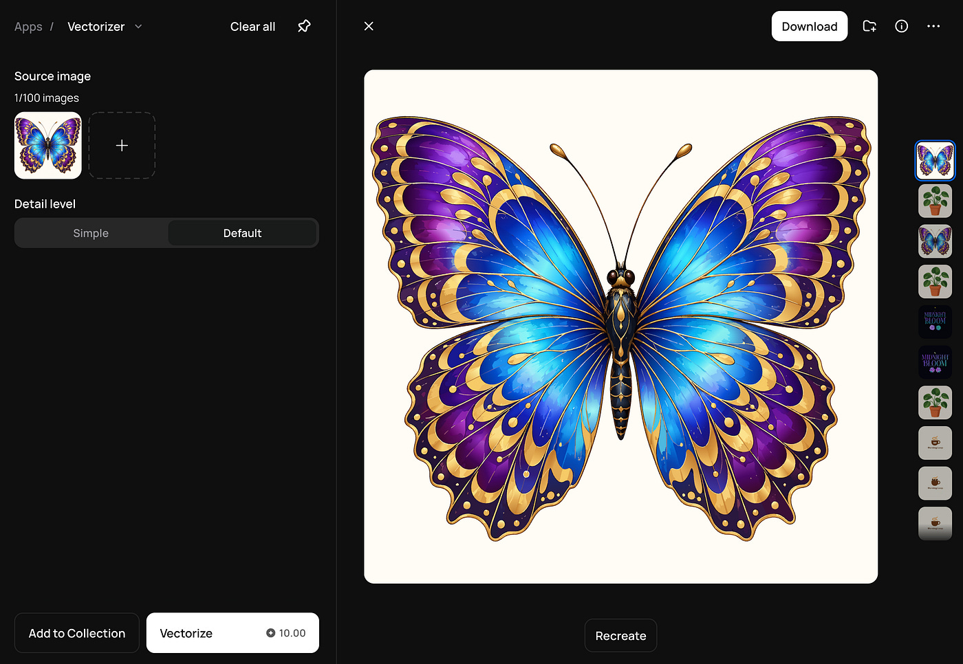 Ideogram’s Image to Vector example result Ideogram’s Image to Vector example result