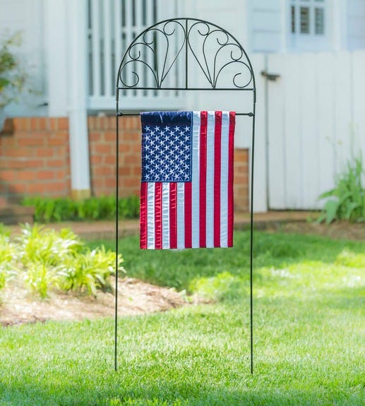 Decorative Swirls Garden Flag Arbor Stand,20193