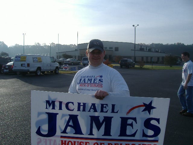 Dustin Mills, manager of the Michael James campaign. Dustin Mills, manager of the Michael James campaign.