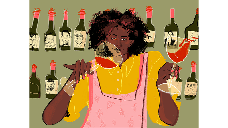 Black female sommeliers: illustration by Tatjana Junker