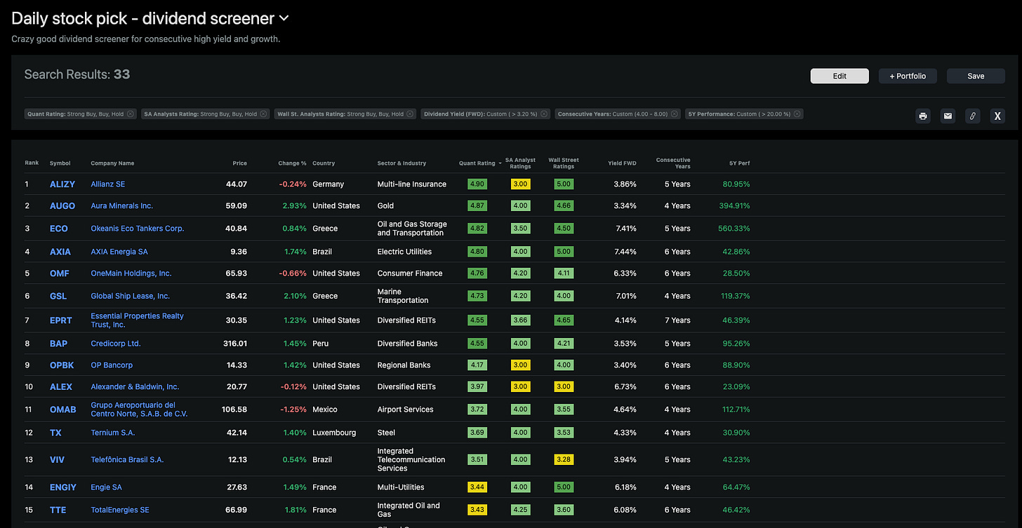 Every Seeking Alpha scanner I have EVER created in 1 place - IMPORT THEM TO  YOUR SETUP NOW
