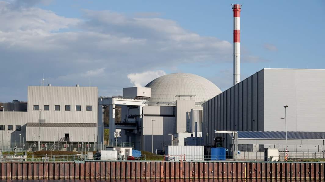 View of Neckarwestheim nuclear power plant in Baden-Württemberg, Germany