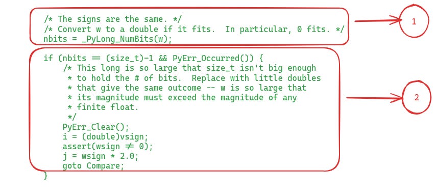 Part-2.1: Handling the case when the w is a huge integer and it is definitely larger than any double-precision value Part-2.1: Handling the case when the w is a huge integer and it is definitely larger than any double-precision value