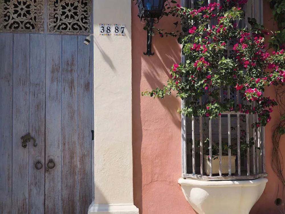 Pink coloured house Pink coloured house