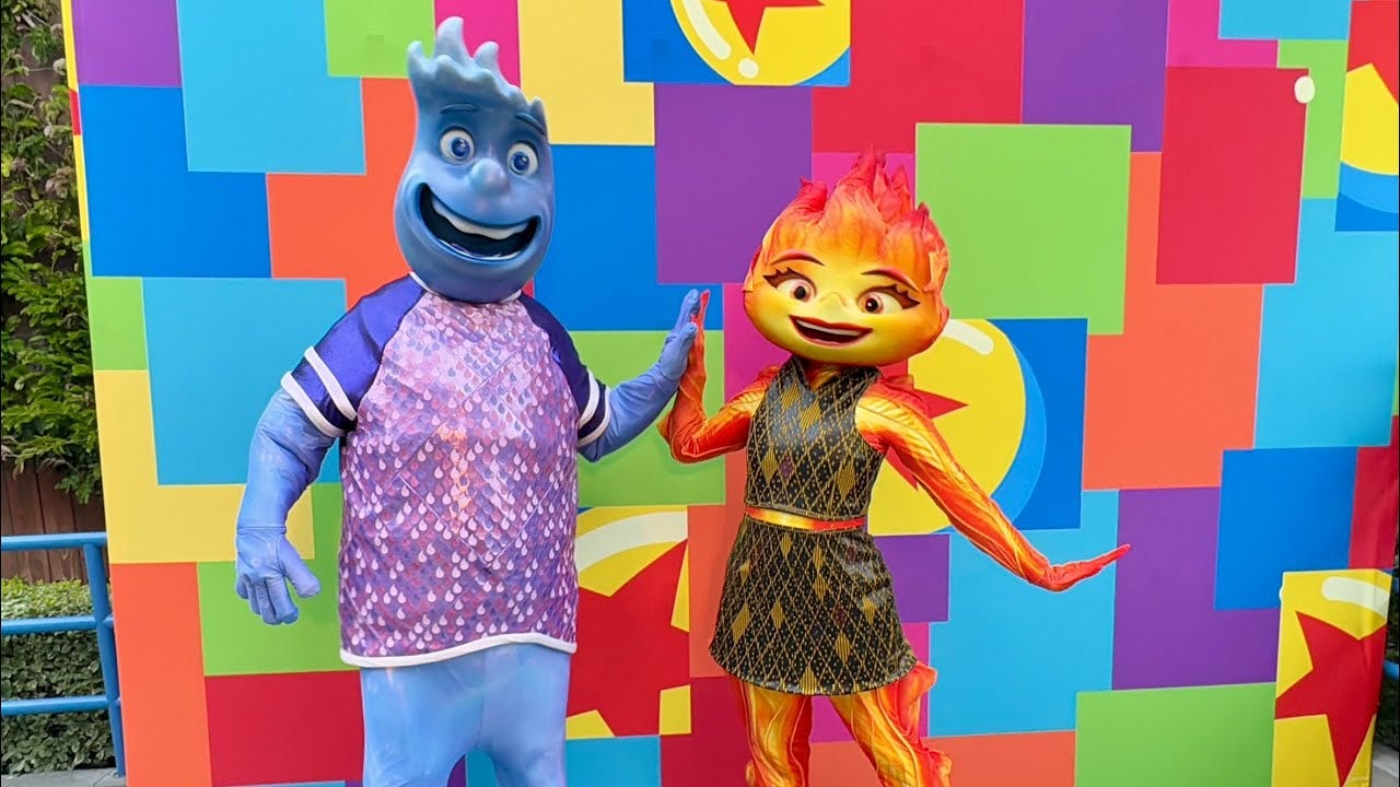 Ember and Wade from "Elemental" Meet and Greet Ahead of Pixar Fest 2024 at  Disneyland Resort