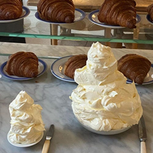 Piles of whipped butter