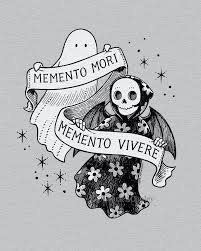 100 Ghosts: 99/100. 👻 We all know what “memento mori” means. Less  frequently seen is “memento vivere”, which is my favorite part. Remember  that you must live!🖤 #100daydrawing2023 #mementomori #mementovivere #ghost  #ghostart #