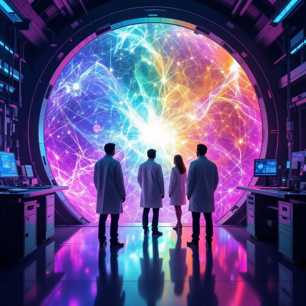 Quantum AI and Hybrid Quantum Classical Systems and Technology, people are visible. A beautiful, stunning, awesome image...