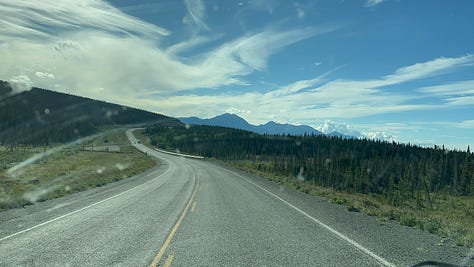 Photos of High peaks and mountain glaciers along the Alcan highway