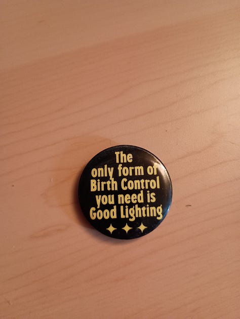 5 pins with various snarky sayings