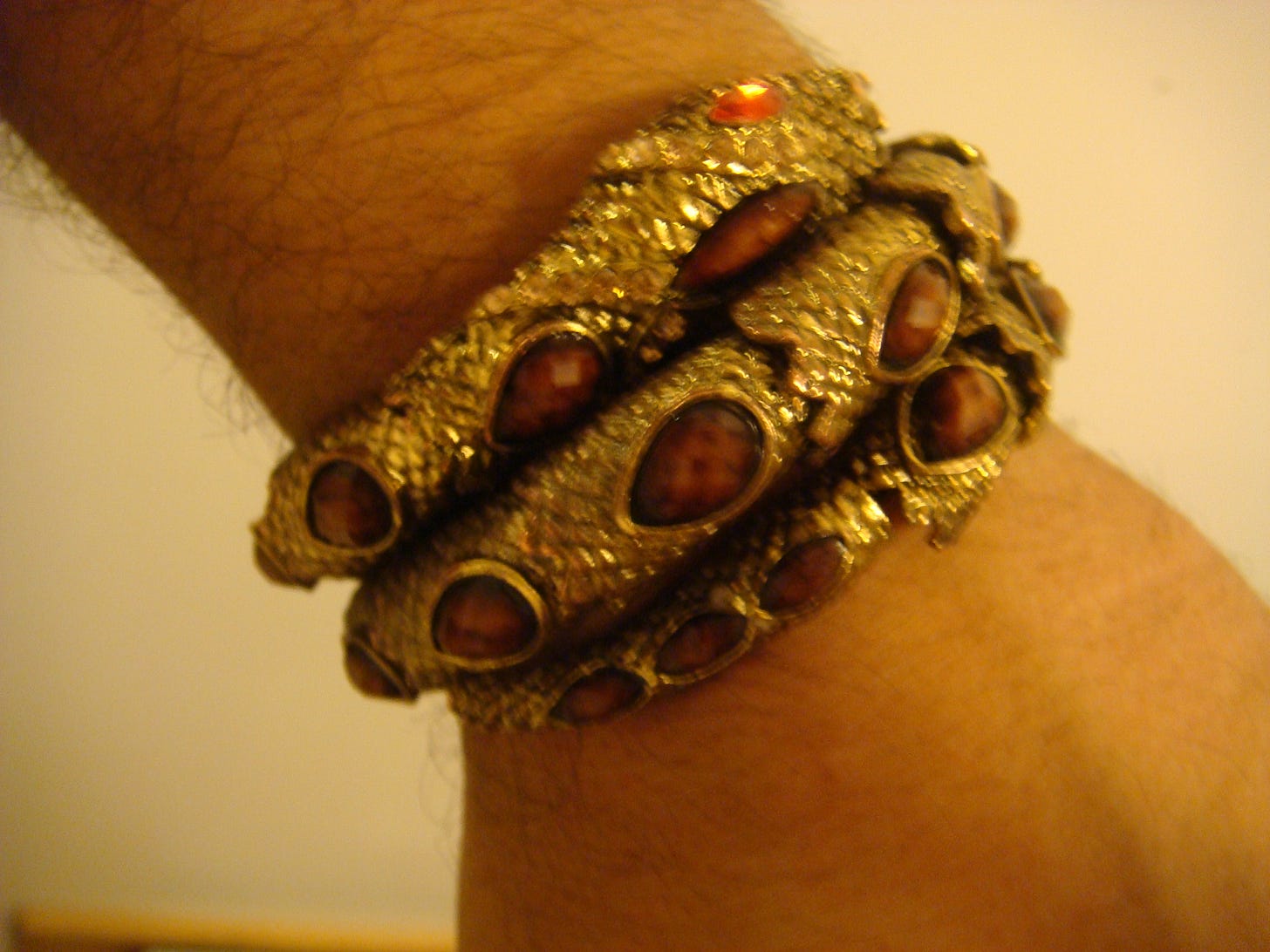gold snake bracelet.  newest piece.
