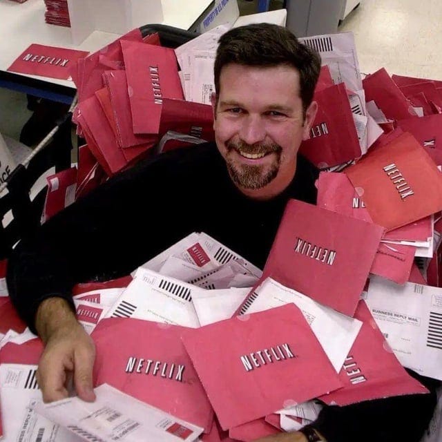 🗓 1997: After getting frustrated that Blockbuster charged him a $40 late  fee for “Apollo 13,” Reed Hastings cofounds Netflix. 🗓 2000: Hastings  offers Netflix to Blockbuster for $50M, gets turned down.