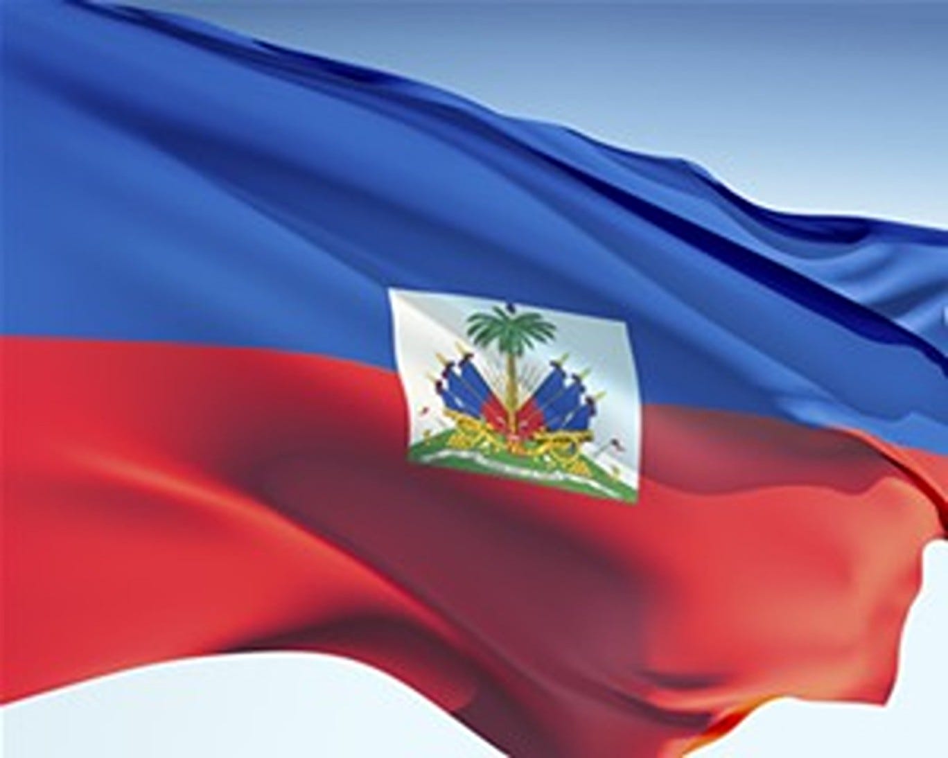Flag bearing the coat of arms of Haiti (Photo from the Embassy of the Republic of Haiti)