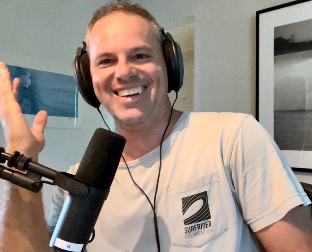 picture of Nat Sharratt recording Transcend with Nat podcast