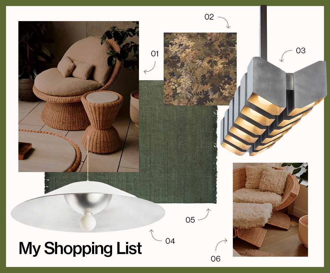 Rattan and silver home decor