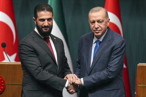 Syria's interim leader holds talks with key ally Turkey on his second international trip | AP News Syria's interim leader holds talks with key ally Turkey on his second international trip | AP News