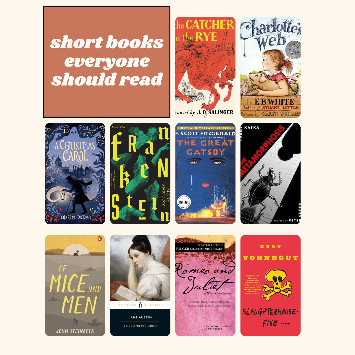 collage of short books everyone should read.