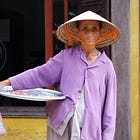 A vendor's steady presence in a restless land