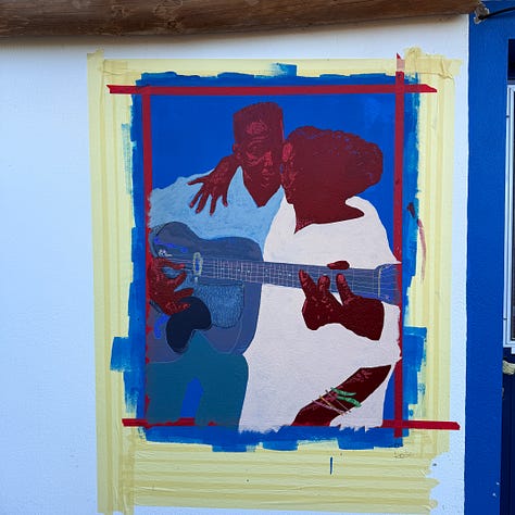 Shabazz Larkin Making a portrait in Portugal