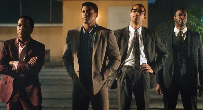 Leslie Odom Jr., Eli Goree, Kingsley Ben-Adir, and Aldis Hodge Leslie Odom Jr., Eli Goree, Kingsley Ben-Adir, and Aldis Hodge