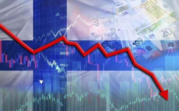 Financial,Fall,Of,Finland,On,Economy,Market.,Finland,Financial,Crisis