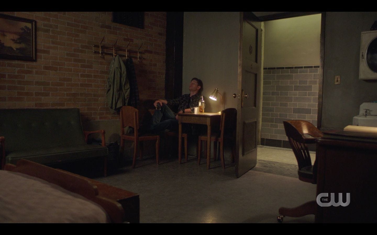 Sam Dean Winchester drinking in dark over mary death and jack SPN 14.20 Sam Dean Winchester drinking in dark over mary death and jack SPN 14.20