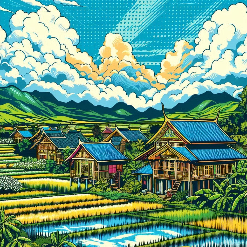 indochina in the style of roy lichtenstein