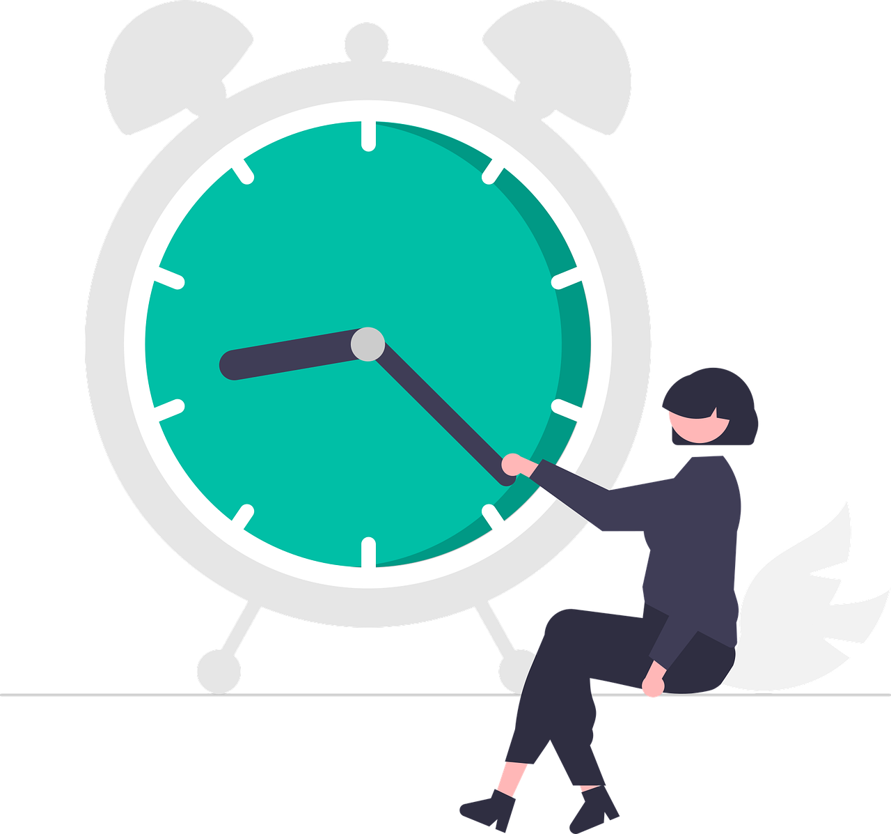 Large clock depicting productivity Large clock depicting productivity