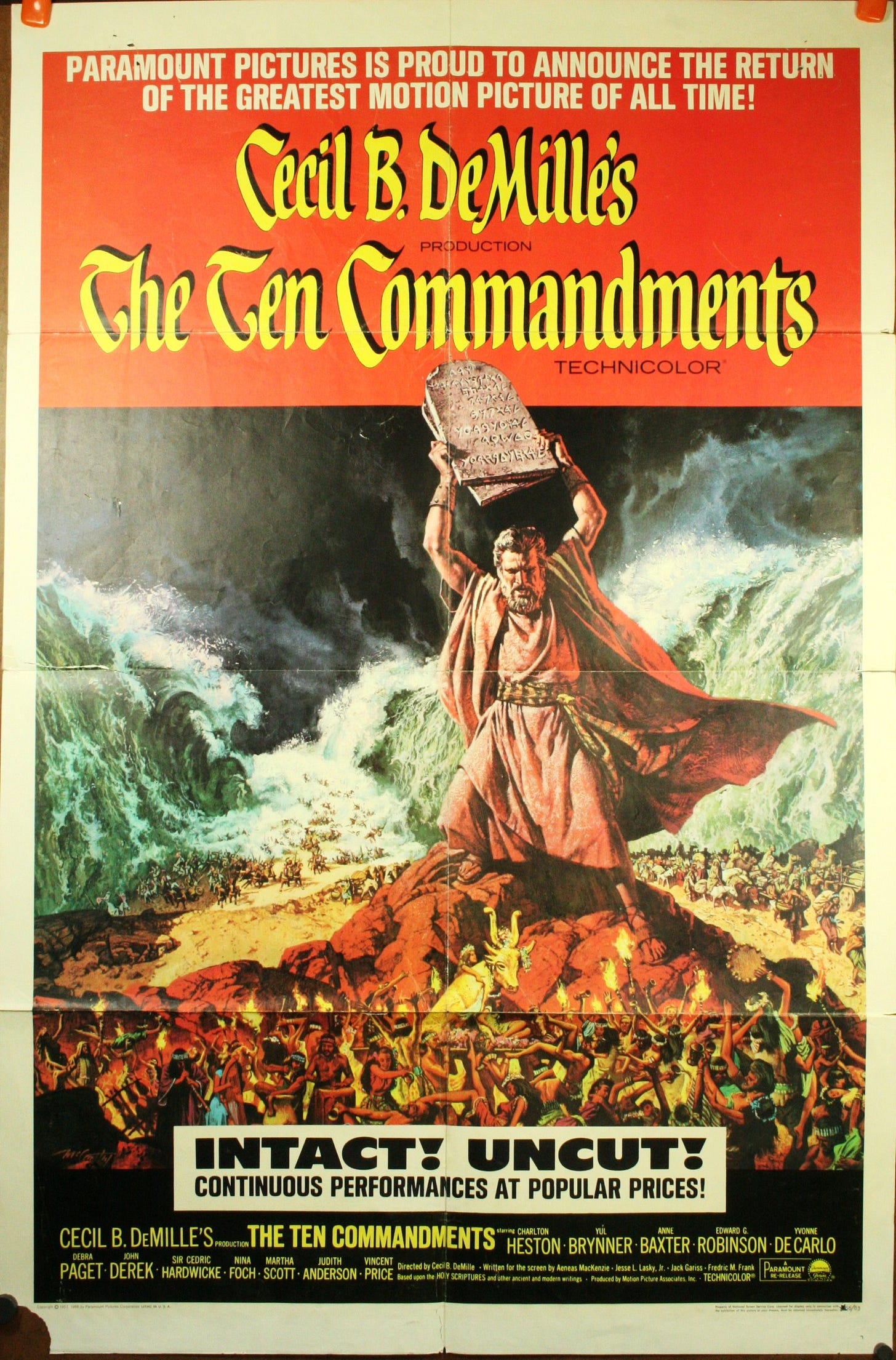 TEN COMMANDMENTS, Original Movie Poster - Original Vintage Movie Posters