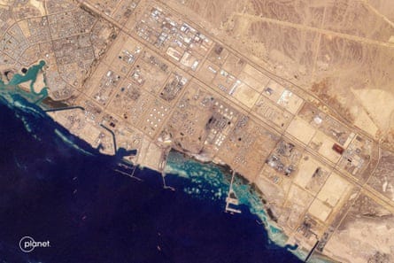 Satellite image shows the oil infrastructure at Saudi Arabia’s western Red Sea port of Yanbu.