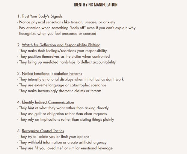 how to identify manipulation